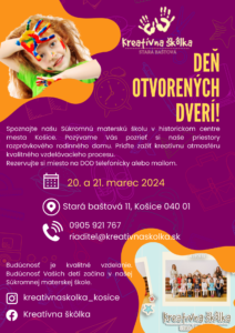 Deň otvorených dverí | Súkromná materská škola "Kreatívna škôlka"